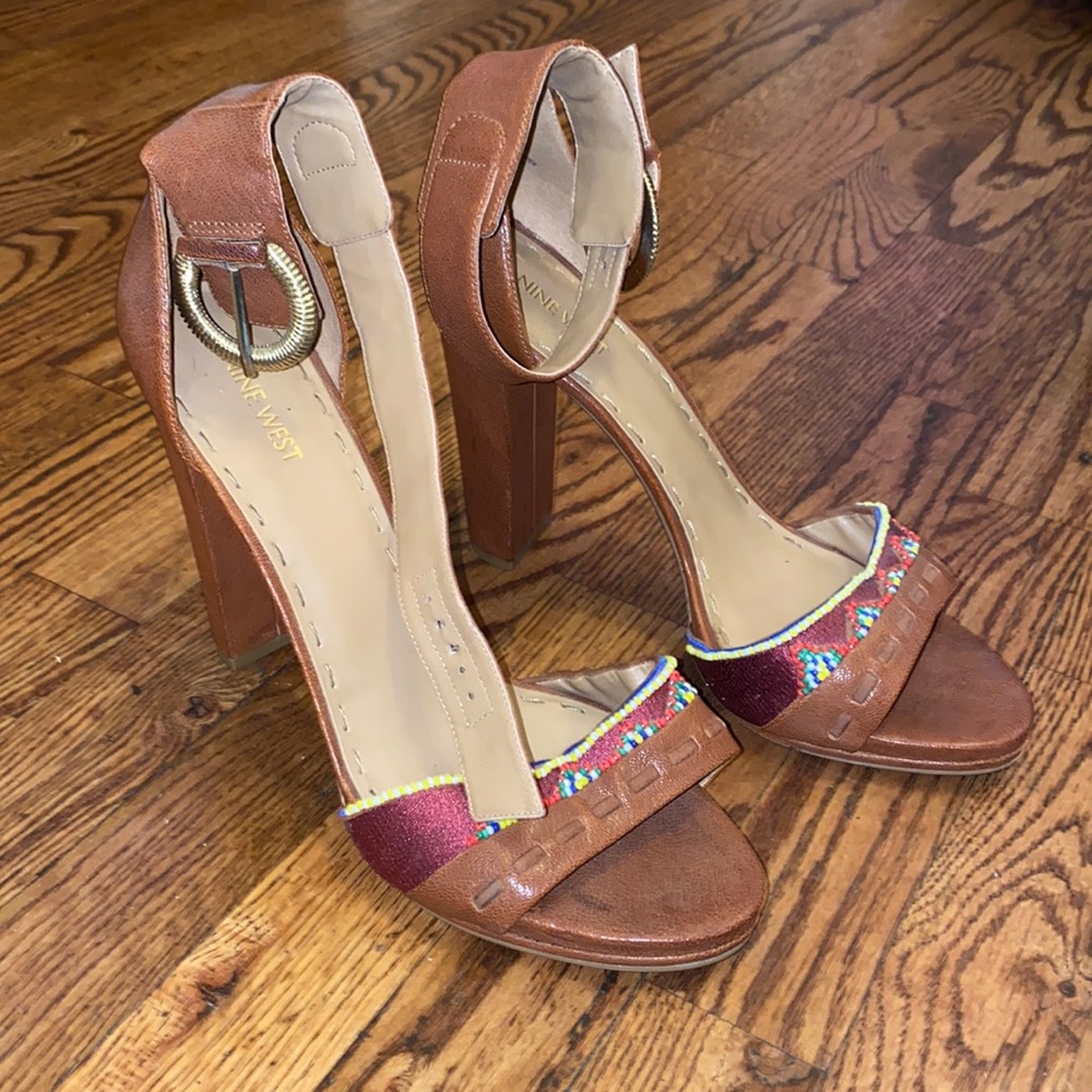 Nine West beaded brown sandal
